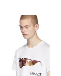 weißes bedrucktes T-Shirt mit einem Rundhalsausschnitt von Versace