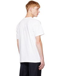 weißes bedrucktes T-Shirt mit einem Rundhalsausschnitt von Fdmtl
