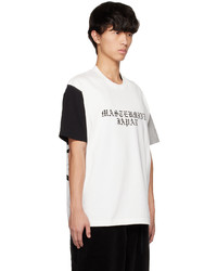 weißes bedrucktes T-Shirt mit einem Rundhalsausschnitt von Mastermind Japan