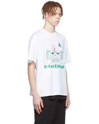 weißes bedrucktes T-Shirt mit einem Rundhalsausschnitt von Brain Dead