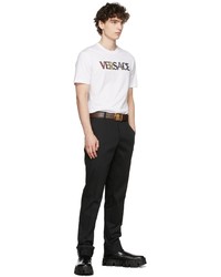 weißes bedrucktes T-Shirt mit einem Rundhalsausschnitt von Versace