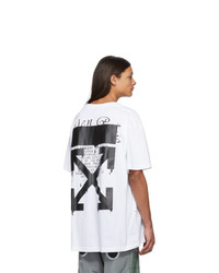 weißes bedrucktes T-Shirt mit einem Rundhalsausschnitt von Off-White