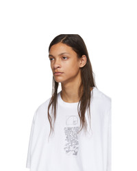 weißes bedrucktes T-Shirt mit einem Rundhalsausschnitt von Off-White