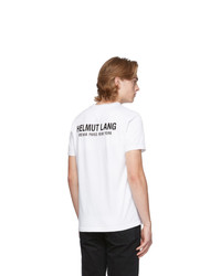 weißes bedrucktes T-Shirt mit einem Rundhalsausschnitt von Helmut Lang