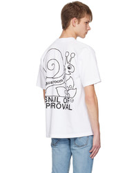 weißes bedrucktes T-Shirt mit einem Rundhalsausschnitt von Online Ceramics