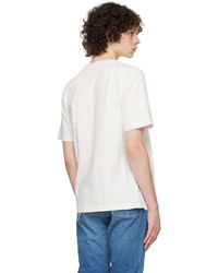 weißes bedrucktes T-Shirt mit einem Rundhalsausschnitt von Kuro