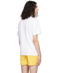 weißes bedrucktes T-Shirt mit einem Rundhalsausschnitt von Carne Bollente