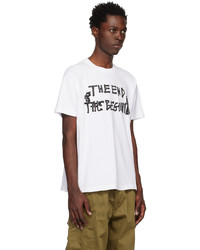weißes bedrucktes T-Shirt mit einem Rundhalsausschnitt von Awake NY