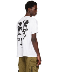 weißes bedrucktes T-Shirt mit einem Rundhalsausschnitt von Awake NY
