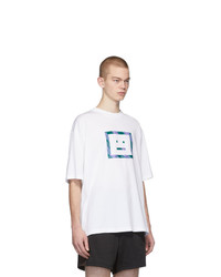 weißes bedrucktes T-Shirt mit einem Rundhalsausschnitt von Acne Studios