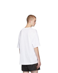 weißes bedrucktes T-Shirt mit einem Rundhalsausschnitt von Acne Studios