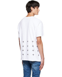 weißes bedrucktes T-Shirt mit einem Rundhalsausschnitt von Ksubi