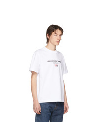 weißes bedrucktes T-Shirt mit einem Rundhalsausschnitt von Alexander Wang