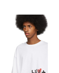 weißes bedrucktes T-Shirt mit einem Rundhalsausschnitt von Ksubi