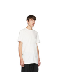 weißes bedrucktes T-Shirt mit einem Rundhalsausschnitt von Rick Owens