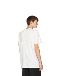 weißes bedrucktes T-Shirt mit einem Rundhalsausschnitt von Rick Owens