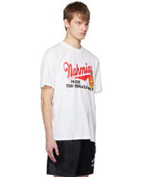 weißes bedrucktes T-Shirt mit einem Rundhalsausschnitt von Nahmias