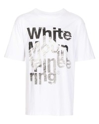 weißes bedrucktes T-Shirt mit einem Rundhalsausschnitt von White Mountaineering