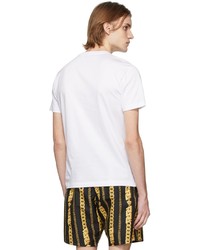 weißes bedrucktes T-Shirt mit einem Rundhalsausschnitt von Versace