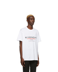 weißes bedrucktes T-Shirt mit einem Rundhalsausschnitt von Givenchy