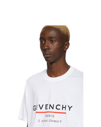 weißes bedrucktes T-Shirt mit einem Rundhalsausschnitt von Givenchy