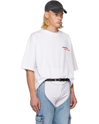 weißes bedrucktes T-Shirt mit einem Rundhalsausschnitt von Tommy Jeans x Martine Rose