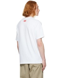 weißes bedrucktes T-Shirt mit einem Rundhalsausschnitt von Kenzo