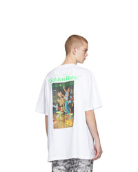 weißes bedrucktes T-Shirt mit einem Rundhalsausschnitt von Off-White