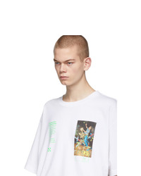 weißes bedrucktes T-Shirt mit einem Rundhalsausschnitt von Off-White