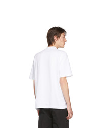 weißes bedrucktes T-Shirt mit einem Rundhalsausschnitt von Boramy Viguier