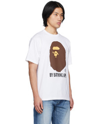 weißes bedrucktes T-Shirt mit einem Rundhalsausschnitt von BAPE