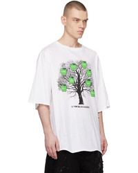 weißes bedrucktes T-Shirt mit einem Rundhalsausschnitt von Undercoverism