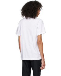 weißes bedrucktes T-Shirt mit einem Rundhalsausschnitt von Comme Des Garcons Homme Plus