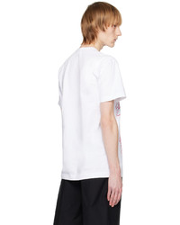 weißes bedrucktes T-Shirt mit einem Rundhalsausschnitt von Comme des Garcons Homme Deux