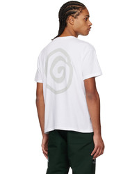 weißes bedrucktes T-Shirt mit einem Rundhalsausschnitt von Ostrya