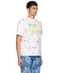 weißes bedrucktes T-Shirt mit einem Rundhalsausschnitt von Martine Rose
