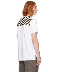 weißes bedrucktes T-Shirt mit einem Rundhalsausschnitt von Thom Browne