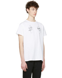 weißes bedrucktes T-Shirt mit einem Rundhalsausschnitt von Off-White