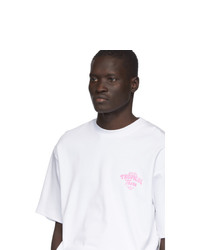 weißes bedrucktes T-Shirt mit einem Rundhalsausschnitt von Gcds