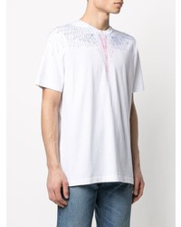 weißes bedrucktes T-Shirt mit einem Rundhalsausschnitt von Marcelo Burlon County of Milan