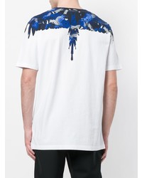 weißes bedrucktes T-Shirt mit einem Rundhalsausschnitt von Marcelo Burlon County of Milan