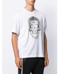 weißes bedrucktes T-Shirt mit einem Rundhalsausschnitt von Blackbarrett