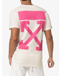 weißes bedrucktes T-Shirt mit einem Rundhalsausschnitt von Off-White