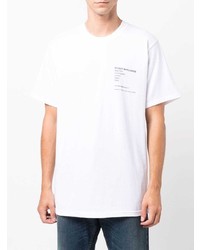 weißes bedrucktes T-Shirt mit einem Rundhalsausschnitt von Stussy