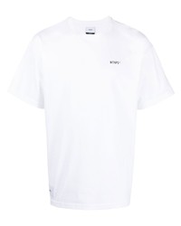 weißes bedrucktes T-Shirt mit einem Rundhalsausschnitt von WTAPS