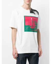 weißes bedrucktes T-Shirt mit einem Rundhalsausschnitt von Calvin Klein 205W39nyc