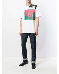 weißes bedrucktes T-Shirt mit einem Rundhalsausschnitt von Calvin Klein 205W39nyc