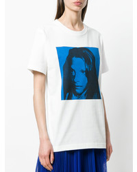 weißes bedrucktes T-Shirt mit einem Rundhalsausschnitt von Calvin Klein 205W39nyc