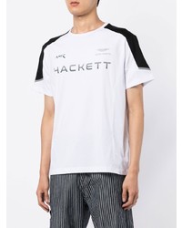 weißes bedrucktes T-Shirt mit einem Rundhalsausschnitt von Hackett