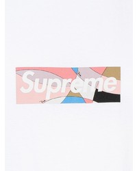 weißes bedrucktes T-Shirt mit einem Rundhalsausschnitt von Supreme